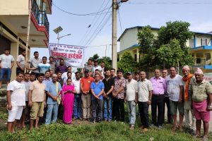 गुरुको घर बनाउन जुटे कंकालीका पूर्वविद्यार्थी , घरको शिलान्यास