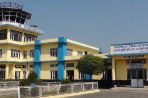 अविरल बर्षाको कारण भरतपुर विमानस्थल बन्द