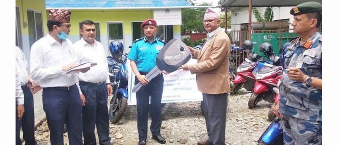 प्रदेश १ सरकारले प्रहरीलाई दियो १ सय ८० थान मोटरसाइकल