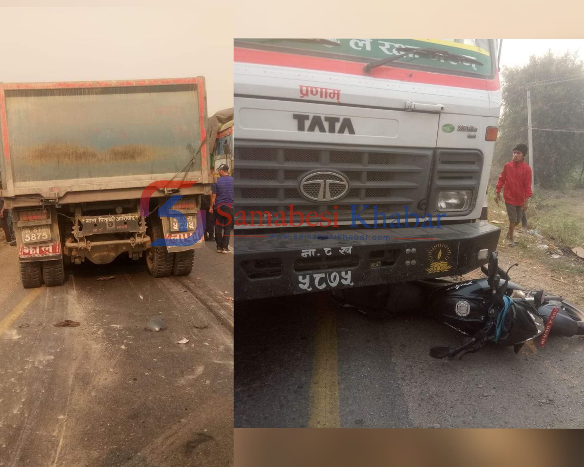 खैरहनीमा टिप्परको ठक्करबाट एकजनाको मृत्यु