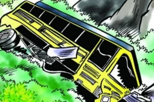 मकवानपुरको मनहरीमा बस दुर्घटना, २२ यात्रु घाइते