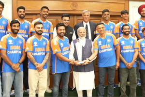विश्वकप विजेता भारतीय क्रिकेट टिमसँग प्रधानमन्त्री मोदीको भेट
