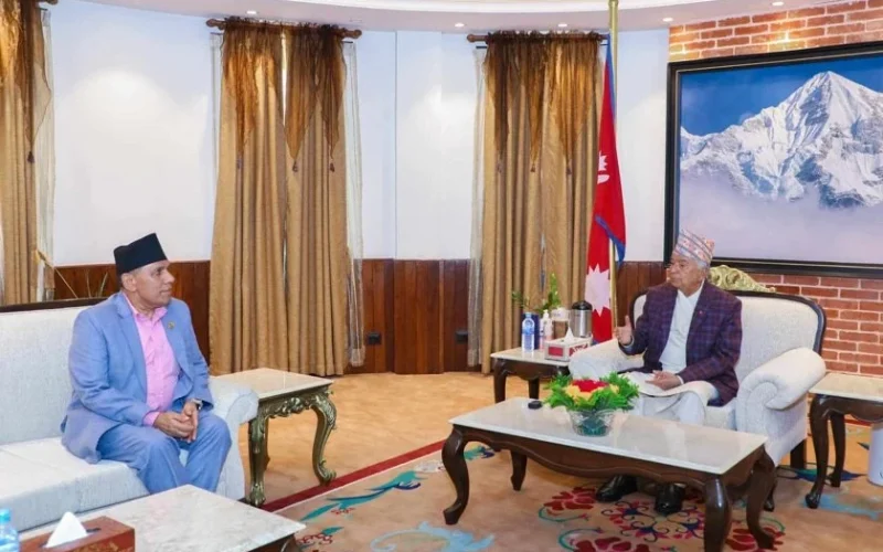 राष्ट्रपति पौडेल र राष्ट्रियसभाका अध्यक्षबीच भेटवार्ता