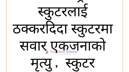 रत्ननगरमा ट्रकको ठक्करबाट स्कुटरमा सवार एकजनाको मृत्यु, चालक घाइते