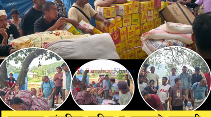 बाढीपीडितको लागि खैरहनी १० मा संकलित राहत सामाग्री नुवाकोट पुगेर वितरण